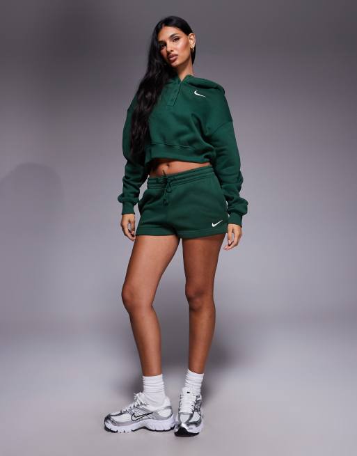 Nike - Phoenix - Sort, oversized og cropped hættetrøje i fleece, 3 af 4