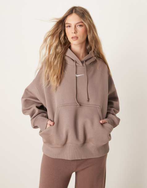 Nike – Phoenix – Super-Oversize-Kapuzenpullover in Braun - view 1