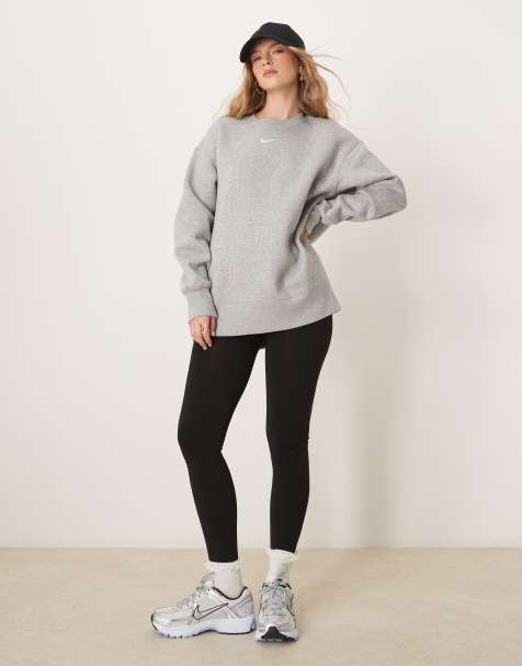 Nike - Phoenix - Sweat long oversize en molleton - Gris - view 1