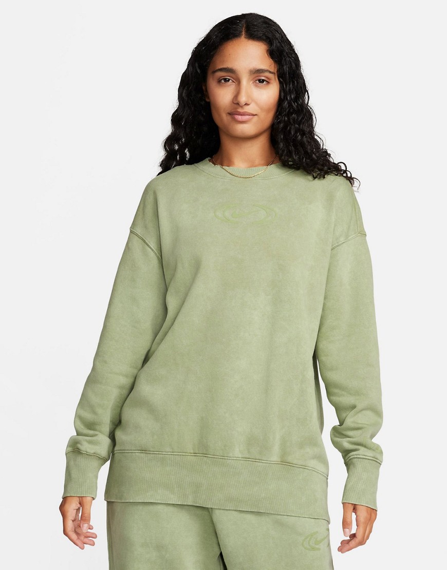 Nike Phoenix Sweatshirt In Washed Green