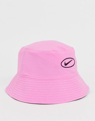 Nike pink and black swoosh bucket hat 