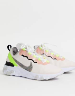 أوقية ظل تموج nike react pink and green 