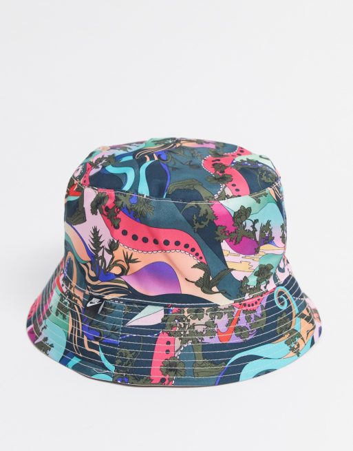 Nike pink and printed reversible bucket hat ASOS