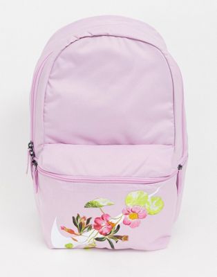 nike pink heritage floral logo backpack 