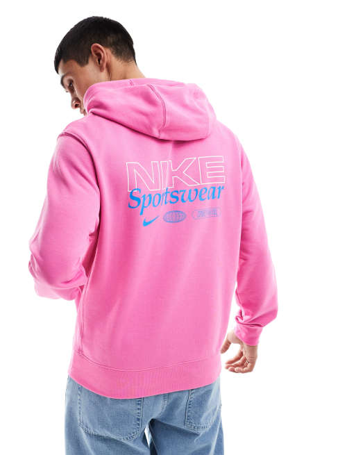 Nike - Pink hættetrøje med grafisk print på ryggen, 2 af 4