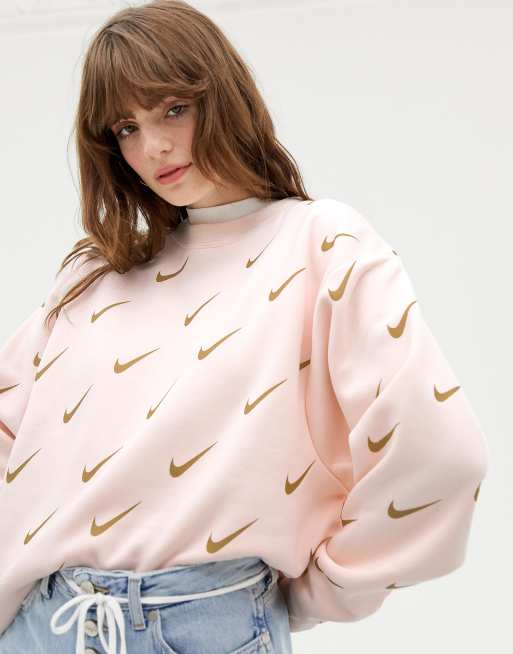 Pink and gold nike on sale sweatshirt