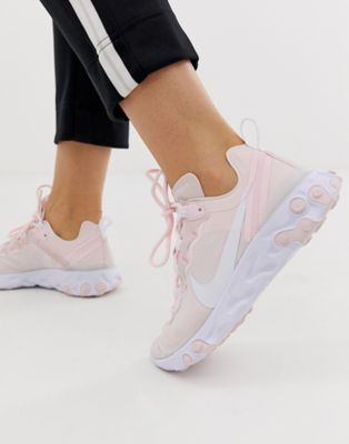 nike pale pink react element 55 sneakers