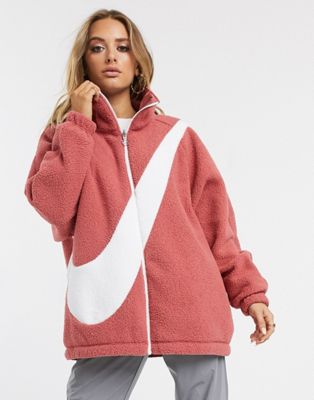 Nike pink reversible teddy fleece with 