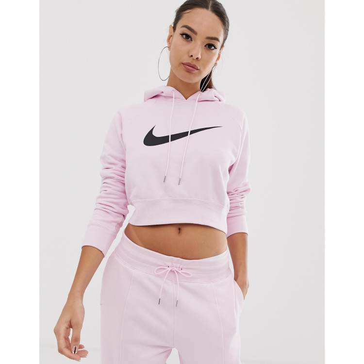 Melbourne aprobar Monje Nike Pink Swoosh cropped hoodie | ASOS