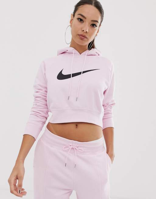 Cute Fall Athleisure, Cropped Pink Nike Sweatshirt