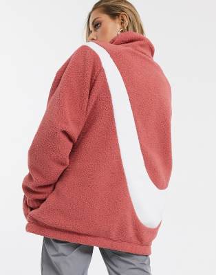 Nike pink Teddy Fleece With oversized 