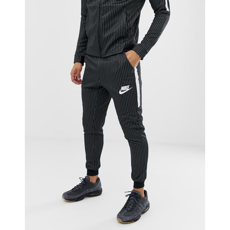 Nike pinstripe shop joggers in black