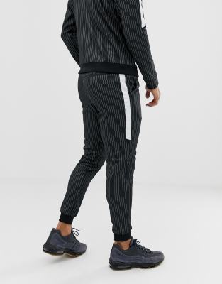 Nike pinstripe joggers sales in black