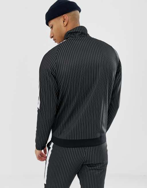 Nike Pinstripe Tracksuit In Black, ASOS