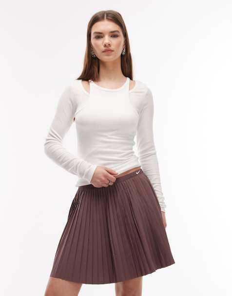 Nike pleated mini skirt in dark purple - view 1