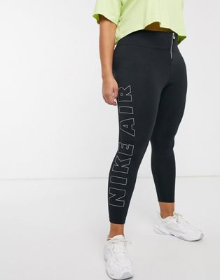Nike Plus air black high waisted zip 
