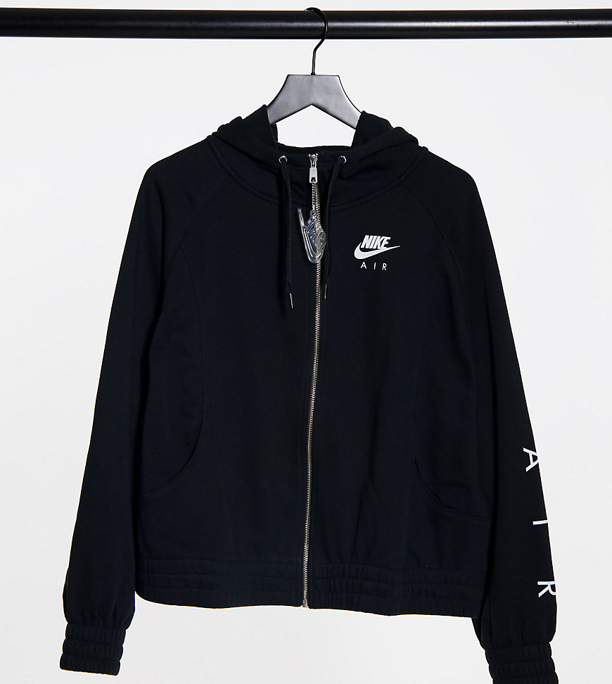 Nike Plus Air fleece zip through hoodie in black