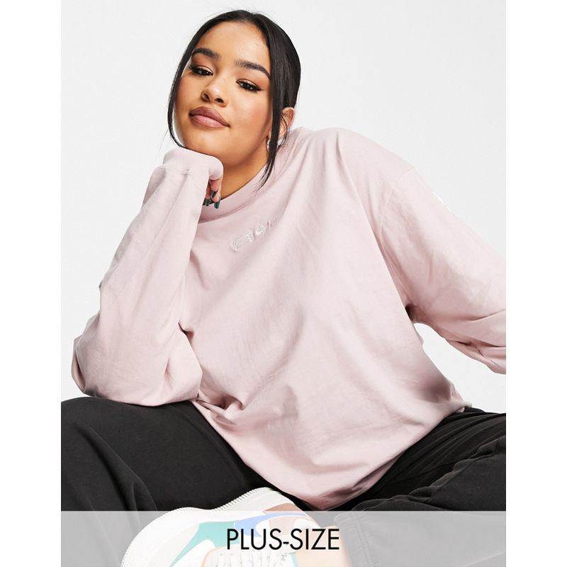 Nike Plus - Air - T-shirt boyfriend oversize a maniche lunghe rosa Oxford