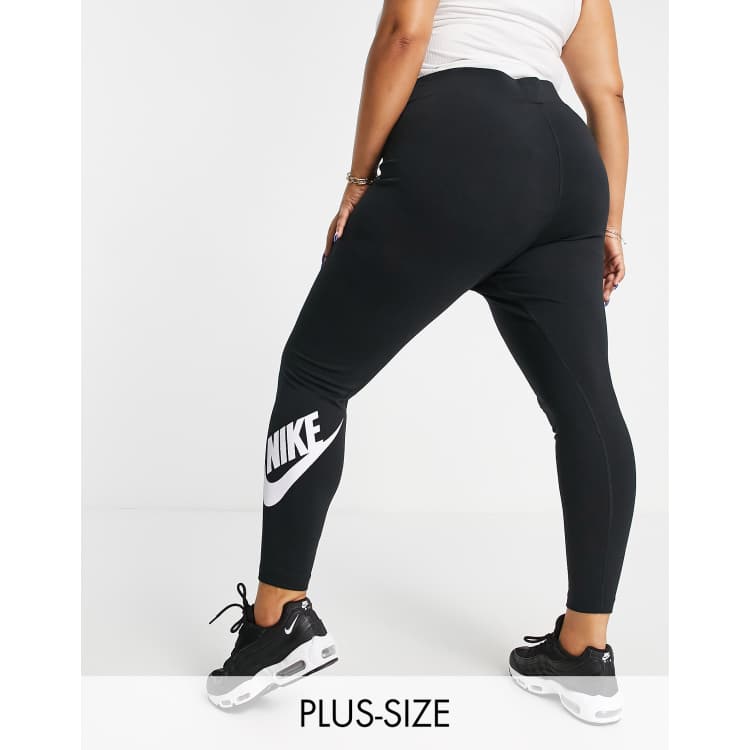 Nike plus ankle logo legging in black