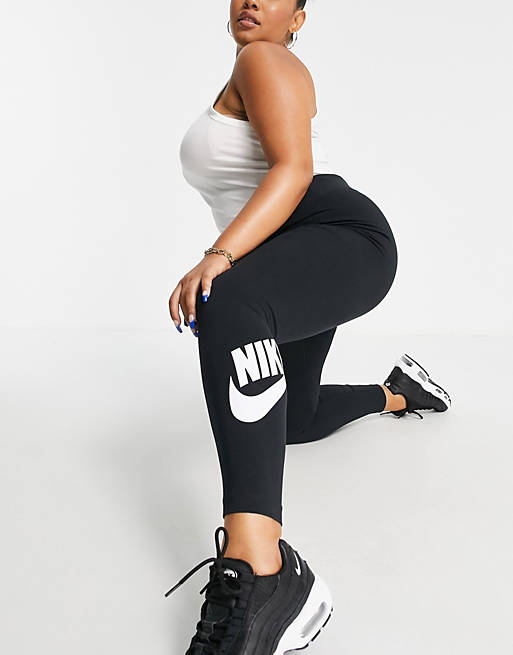 Nike plus ankle logo legging in black