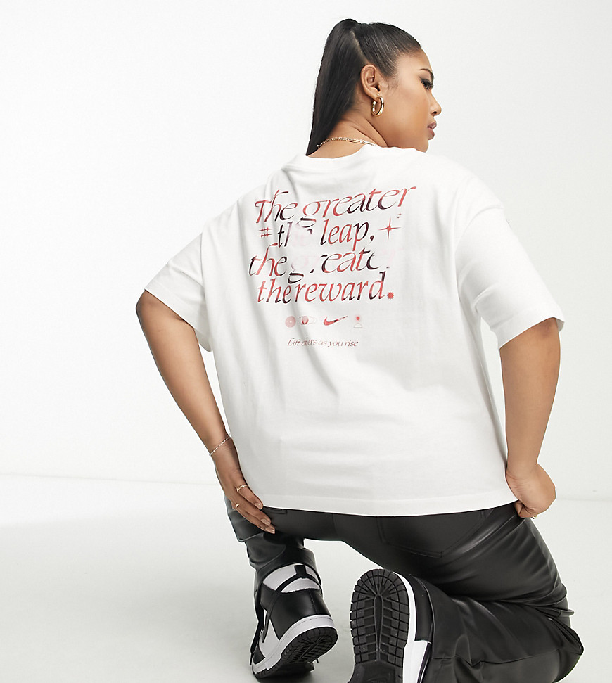 Nike Plus back print boxy t-shirt in white