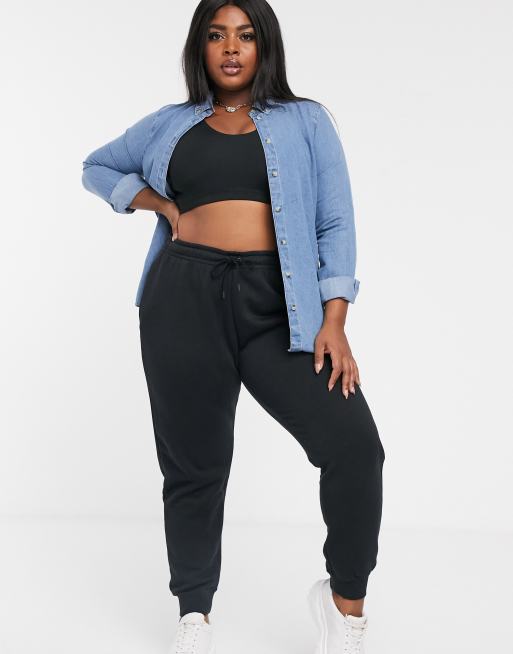 Plus size hot sale black joggers