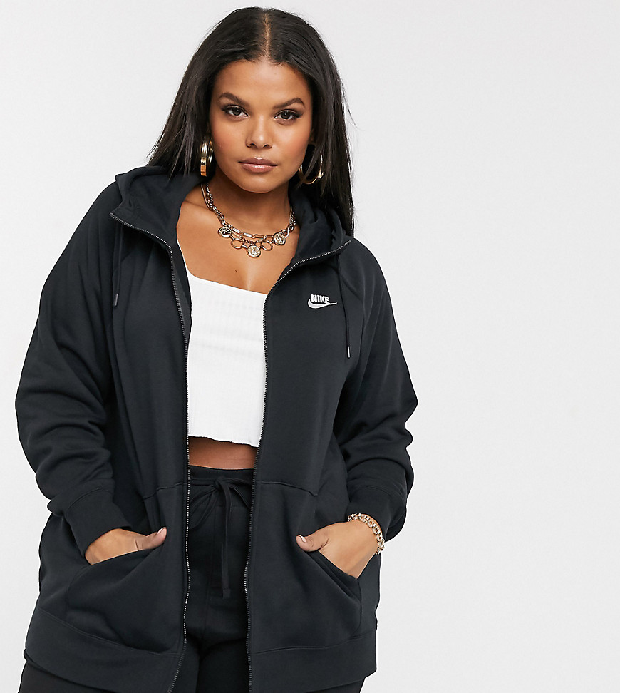 Nike Plus black essentials zip through hoodie
