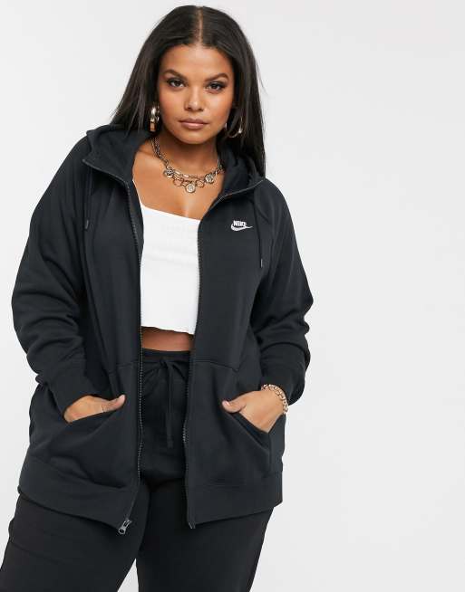 Nike Plus black essentials zip through hoodie