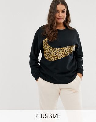 nike leopard swoosh sweatshirt