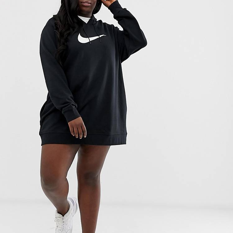 carga Polvo Drama Nike Plus Black Swoosh Hoodie Dress | ASOS