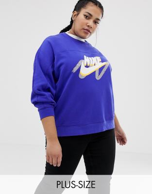 nike archive blue graphic logo sweatshirt