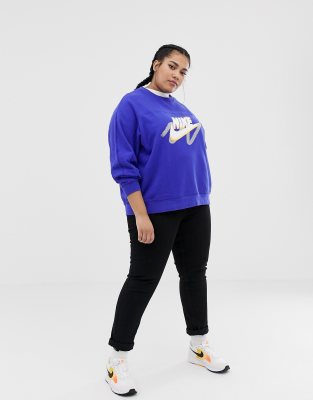 nike archive blue graphic logo sweatshirt