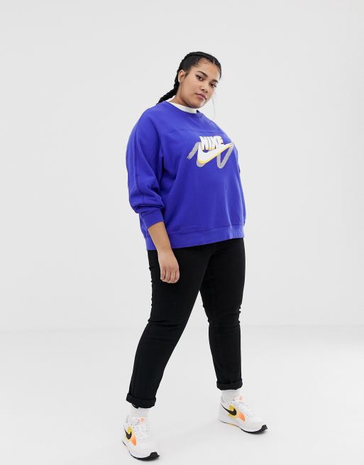 Nike archive blue store graphic logo sweatshirt