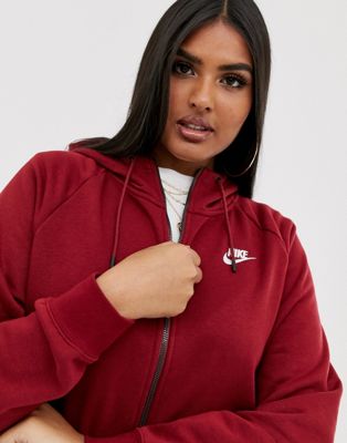 maroon nike zip up hoodie