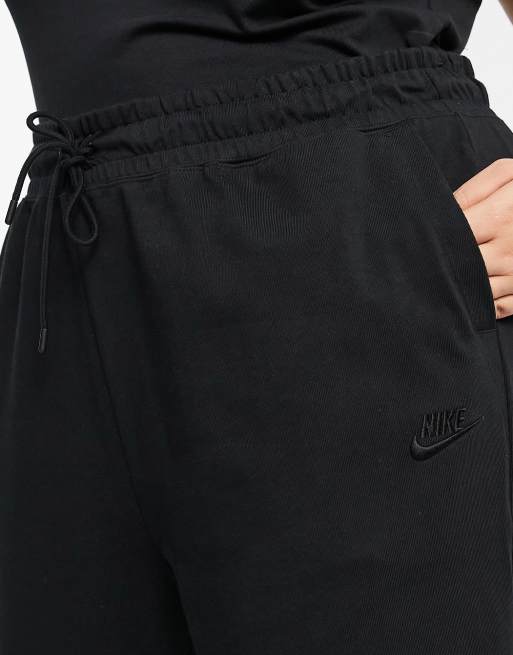 Nike Capri Pants Womens Small Loose Fit Sportswear Jersey Cotton Solid Black