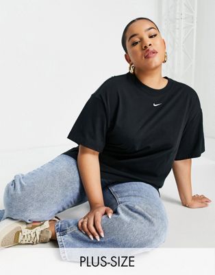 Nike Plus central swoosh oversized t-shirt in black - ASOS Price Checker