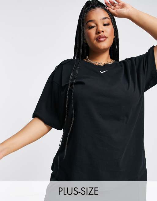 Nike Plus central swoosh oversized t shirt in black