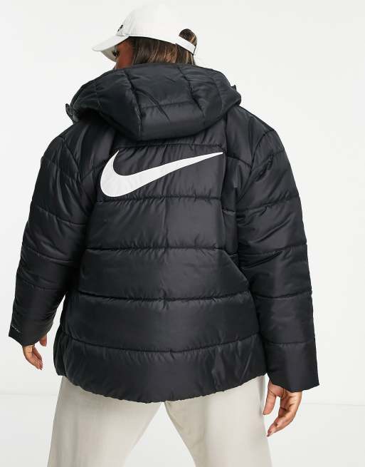 Nike classic padded jacket with hood in black