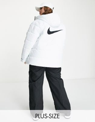 Nike Plus classic padded jacket with hood in summit white - ASOS Price Checker