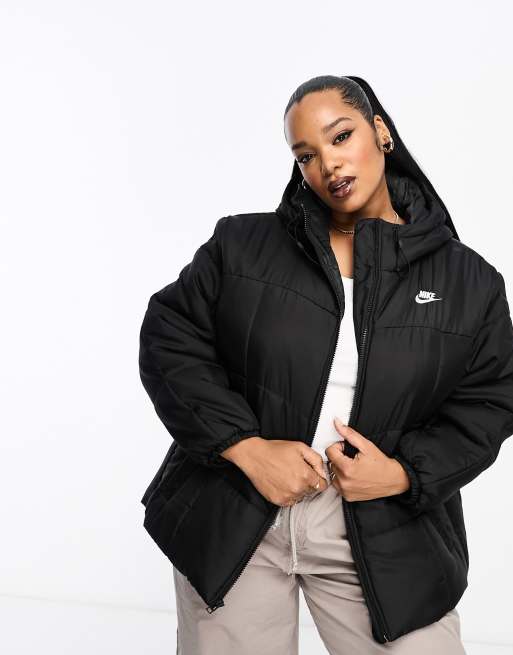 Nike Plus classic puffer jacket in black