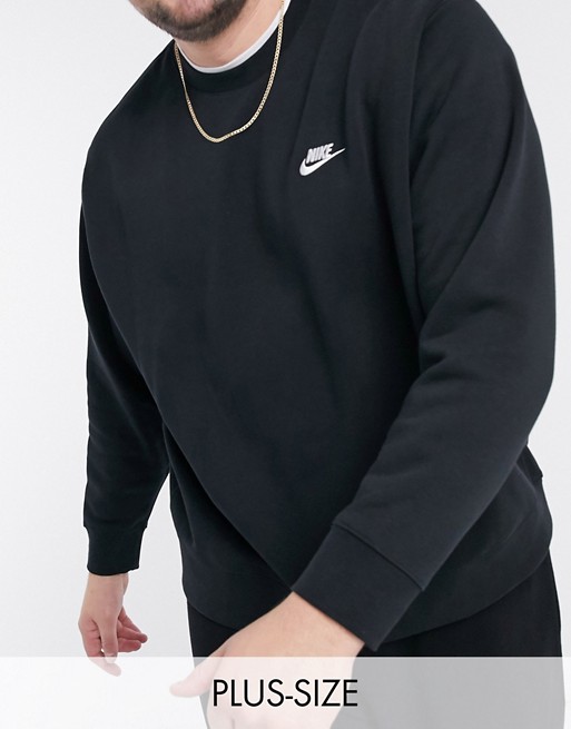 Nike Plus Club crew neck sweat in black