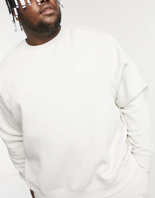 Nike club crew online neck sweat in stone