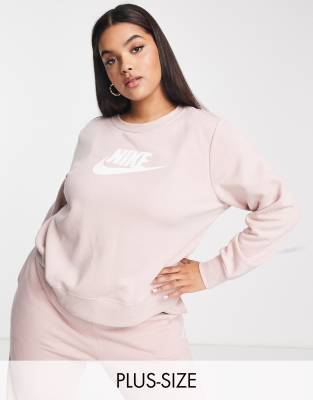 Nike Plus Club essential logo crew sweatshirt in pink