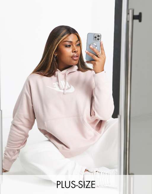 Nike Plus Club Essentials – Kapuzenpullover in Rosa mit Logo