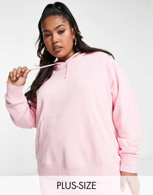 Nike Plus Club fleece hoodie in soft pink