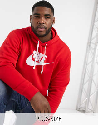 Nike Sportswear Club Fleece Logo Hoodie In Red
