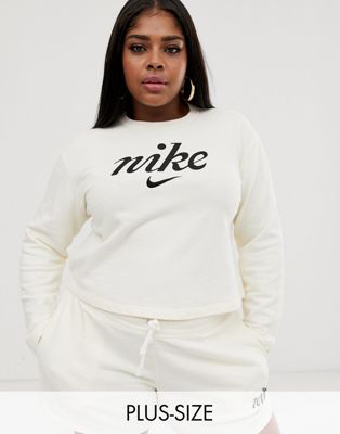 nike cream cropped sweatshirt