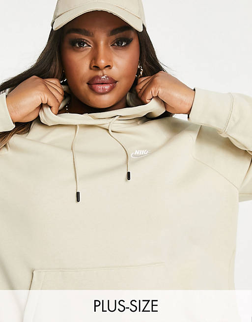 Hoodies & Sweatshirts Nike Plus essential fleece pull over hoodie in rattan beige 