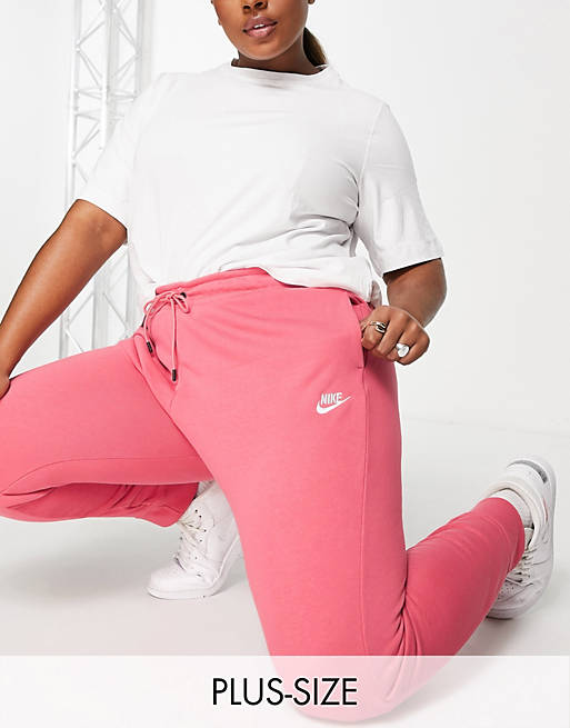 Women Nike Plus essential fleece regular joggers in archaeo pink 