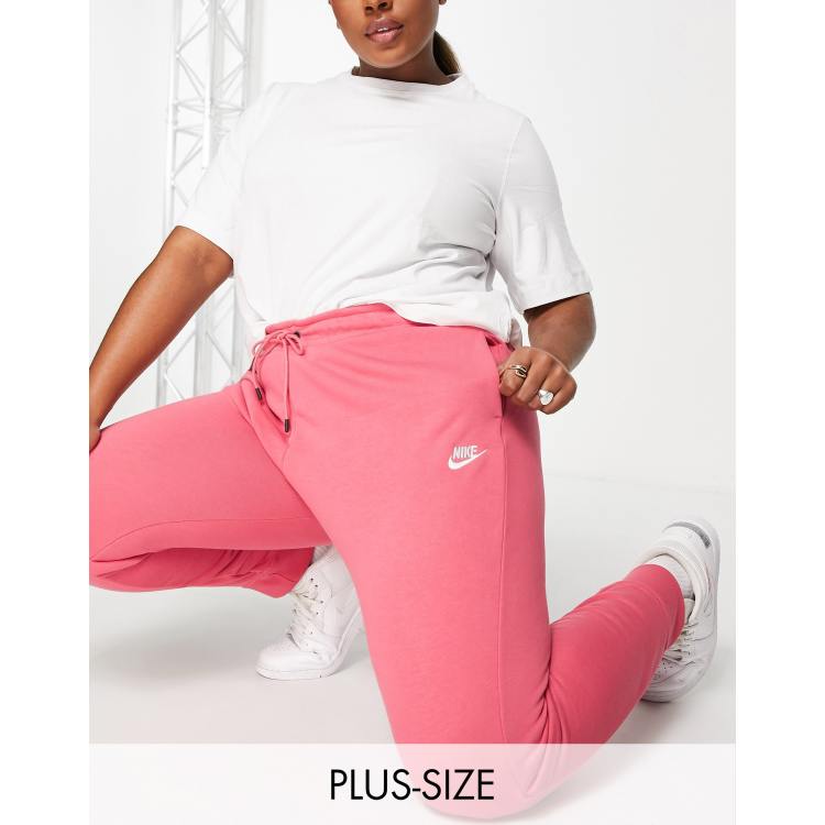 Nike Plus essential fleece regular joggers in archaeo pink ASOS